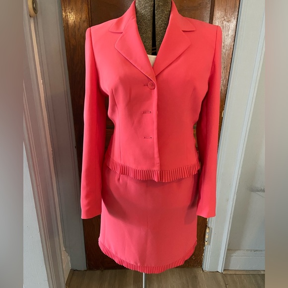 Kasper Jackets & Blazers - Pink blazer and skirt two piece set